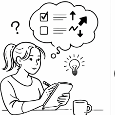 Original discovery drawing: Ella planning with her phone.